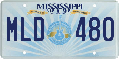 MS license plate MLD480