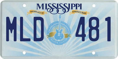 MS license plate MLD481
