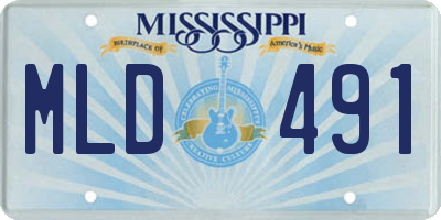 MS license plate MLD491