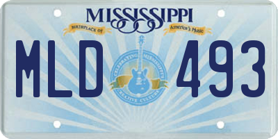MS license plate MLD493