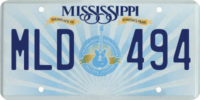 MS license plate MLD494