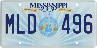 MS license plate MLD496