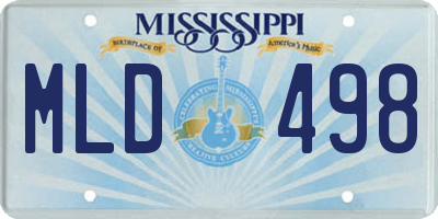 MS license plate MLD498