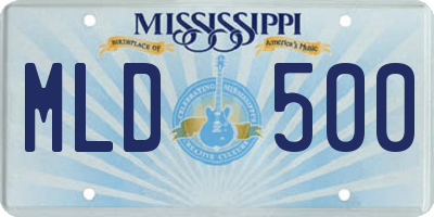 MS license plate MLD500