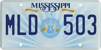 MS license plate MLD503