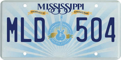 MS license plate MLD504