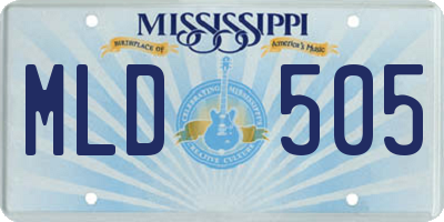 MS license plate MLD505