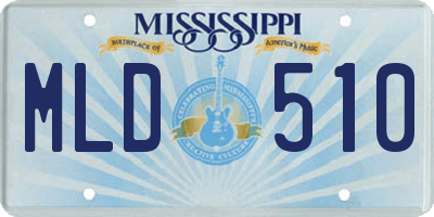 MS license plate MLD510