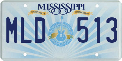 MS license plate MLD513