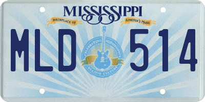 MS license plate MLD514