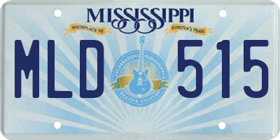 MS license plate MLD515