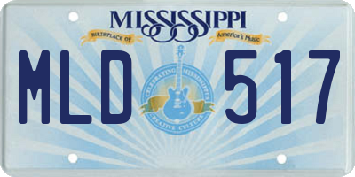 MS license plate MLD517