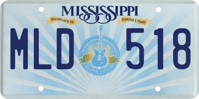 MS license plate MLD518