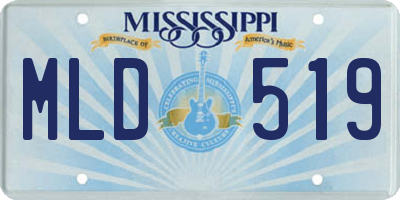 MS license plate MLD519