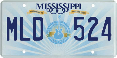 MS license plate MLD524