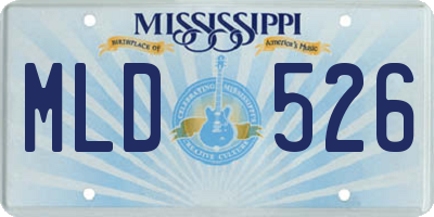 MS license plate MLD526