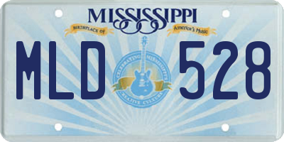 MS license plate MLD528