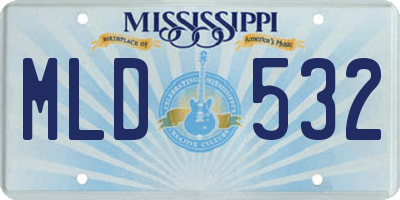 MS license plate MLD532
