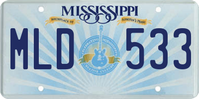 MS license plate MLD533