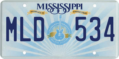 MS license plate MLD534