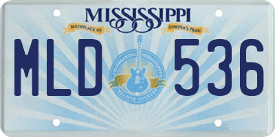 MS license plate MLD536