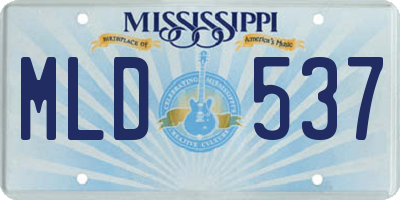MS license plate MLD537