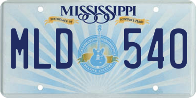 MS license plate MLD540
