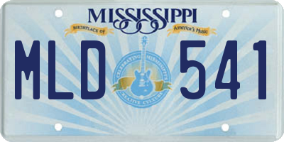 MS license plate MLD541