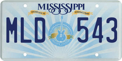 MS license plate MLD543