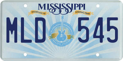 MS license plate MLD545