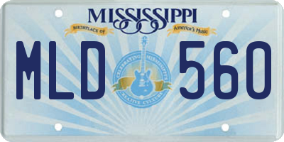 MS license plate MLD560