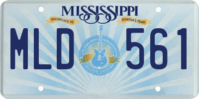 MS license plate MLD561