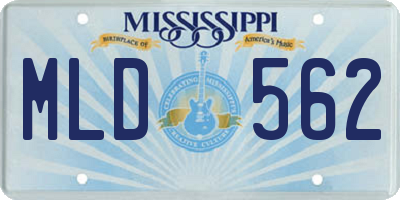 MS license plate MLD562