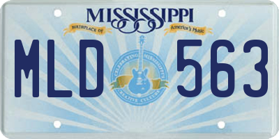 MS license plate MLD563