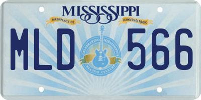 MS license plate MLD566