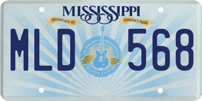 MS license plate MLD568