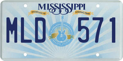 MS license plate MLD571
