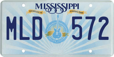 MS license plate MLD572