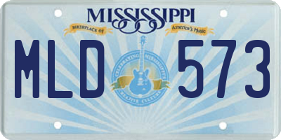 MS license plate MLD573