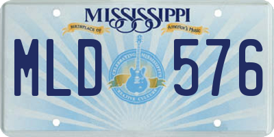 MS license plate MLD576