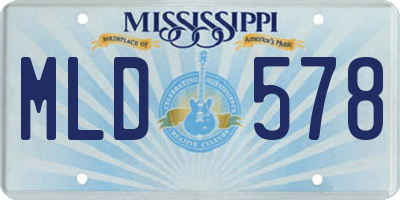 MS license plate MLD578