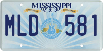 MS license plate MLD581