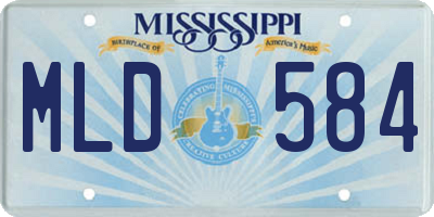 MS license plate MLD584