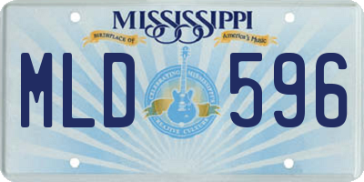 MS license plate MLD596