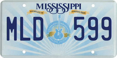 MS license plate MLD599