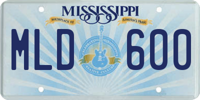 MS license plate MLD600