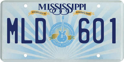 MS license plate MLD601