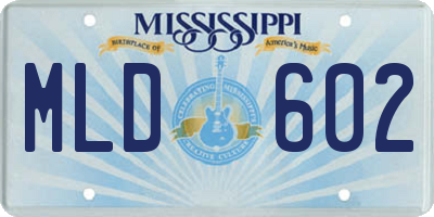 MS license plate MLD602