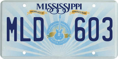MS license plate MLD603