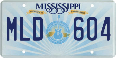 MS license plate MLD604